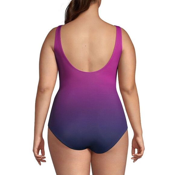 Lands End Slendersuit Size 18DD 18W Ombre NWOT - Picture 2 of 14